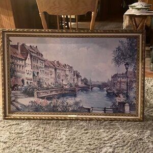 H. Hansson Framed Wall Art a sunny day in copenhagen 1923 44x28x2 inches